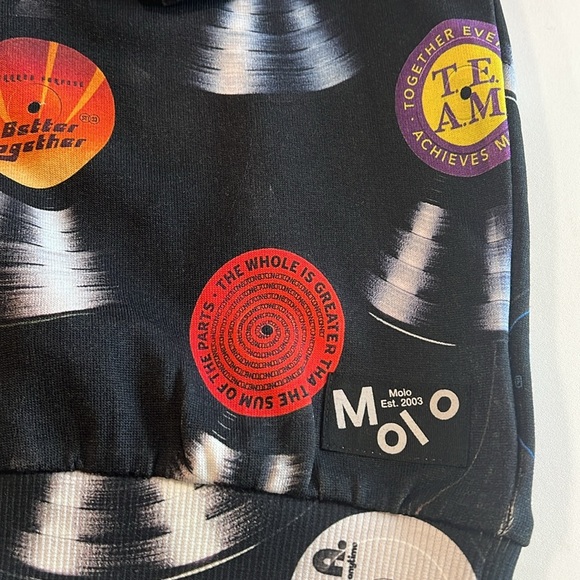 Molo - size 128/8 year old, record sweatshirt, black - Picture 3 of 6
